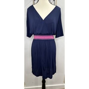 Lascana Dress Womens 34 Blue‎ V-Neck A-Line 90s Y2K Lightweight Ladies Casual